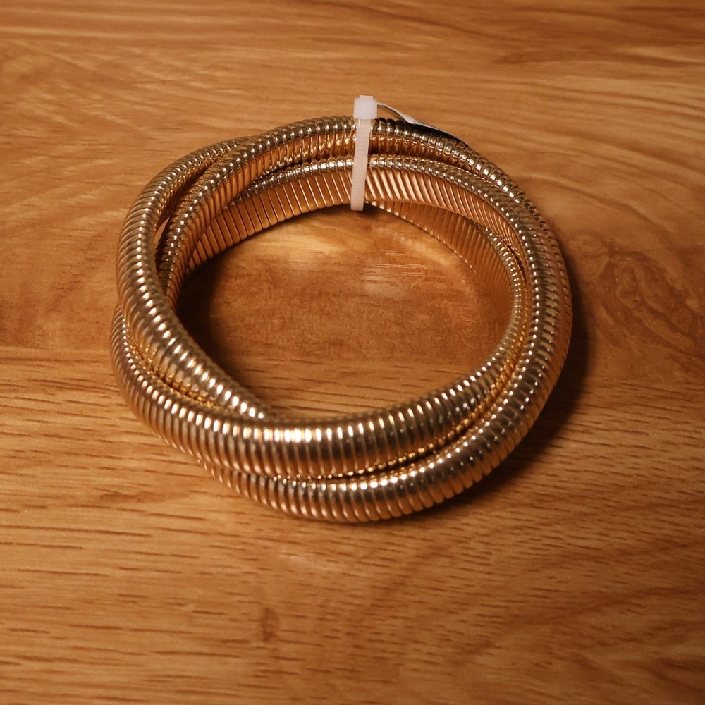 Alfani Twisted Snake Chain Bangle Bracelet Womens Size 8 Gold Tone Neutral